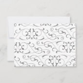 アンティークシルバーフローリッシュウェディングRSVP 出欠カード (裏面)