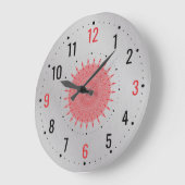 アンティークシルバーメタルデコール – ヴィンテージグレー ラージ壁時計 (傾斜)