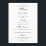 アンティークシルバー結婚フローリッシュのディナーメニュー メニュー<br><div class="desc">銀エレガントが華やかなデザインLittle Bayleigh Storeでは、出欠カードや郵便切手など様々な招待状を取り揃えている。</div>