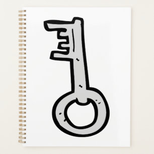 アンティークシルバー スケルトンキー 手描きイラスト プランナー手帳