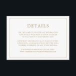 アンティークシンプル金ゴールドモノグラムエレガントウェディング エンクロージャーカード<br><div class="desc">シンプル薄い結婚詳細に囲まれたエレガントを搭載した結婚デザインで、時代を超えたエンクロージャカー縁どド。裏にはモノグラムが入って中に入って縁どる。すべての文字は、白い背景の上に金ゴールドトーンである。フォントの色は私にメッセージを送クリック信してカスタマイズのボタンまたはメッセージの注文を要求する任意の色に変更されカスタムる可能性がある。クリーンでクラシックのデザインは、touchと伝統的結婚式招待状スイートに最適モダンである。これらのエンクロージャカードを使用して、ホテルの宿泊施設、駐車場、シャトル情報など、ゲストが知る必要がある方向やその他の重要な詳細を提供する。</div>