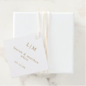 アンティークシンプル金ゴールドモノグラムエレガントウェディング フェイバータグ (インサイチュ)