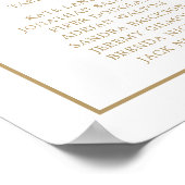 アンティークシンプル金ゴールドモノグラムエレガントウェディング ポスター (角)