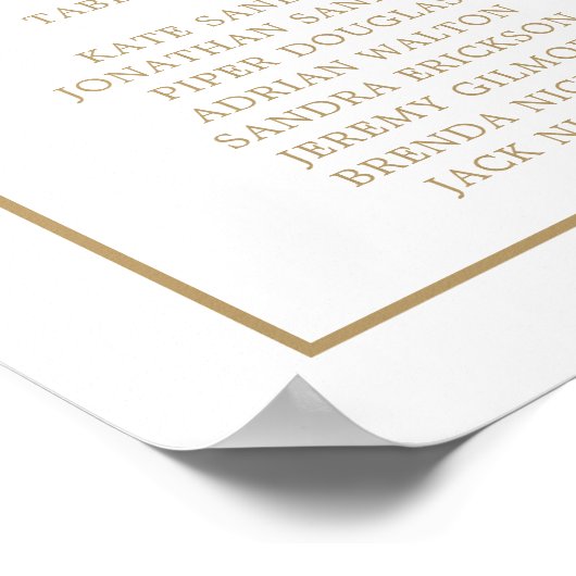 アンティークシンプル金ゴールドモノグラムエレガントウェディング ポスター (角)