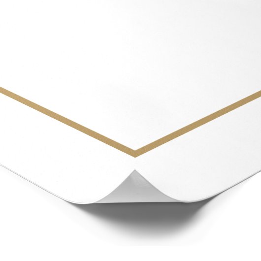 アンティークシンプル金ゴールドモノグラムエレガントウェディング ポスター (角)