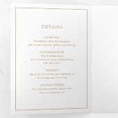 アンティークシンプル金ゴールドモノグラムエレガントウェディング 三つ折り招待状 (内部最初)