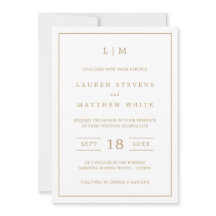 アンティークシンプル金ゴールドモノグラムエレガントウェディング