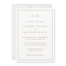 アンティークシンプル金ゴールドモノグラムエレガントウェディング