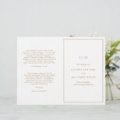 アンティークシンプル金ゴールドモノグラム結婚式 プログラム (スタンド正面)