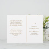 アンティークシンプル金ゴールドモノグラム結婚式 プログラム (スタンド正面)