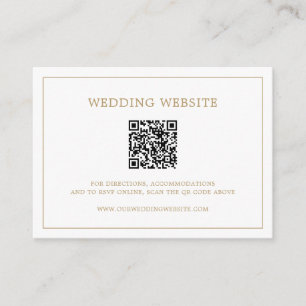 アンティークシンプル金ゴールドモノグラムQRコード結婚sの エンクロージャーカード
