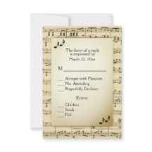 アンティークシートミュージックRSVPとメニューの選択