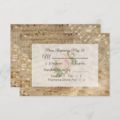 アンティークシート音楽ヴィンテージバラ結婚式RSVPカード 出欠カード (正面/裏面)