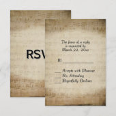 アンティークシート音楽RSVP 出欠カード (正面/裏面)