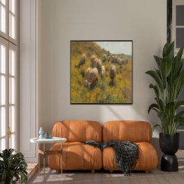 アンティークシープパスチャーヴィンテージファームハウスカントリー キャンバスプリント