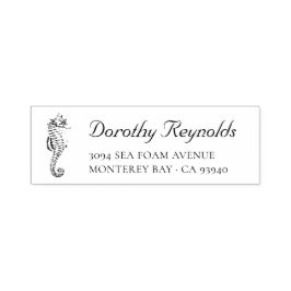 アンティークシーホースエレガントスクリプトフォント。 セルフインキングスタンプ