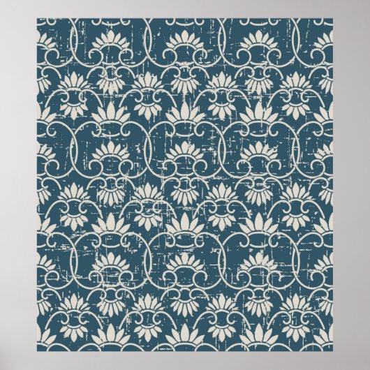 アンティークシームレス擦り切れたレトロアウト背景レトロC ポスター (正面)