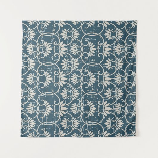 アンティークシームレ擦り切れたスレトロアウト背景C タペストリー (正面(横))