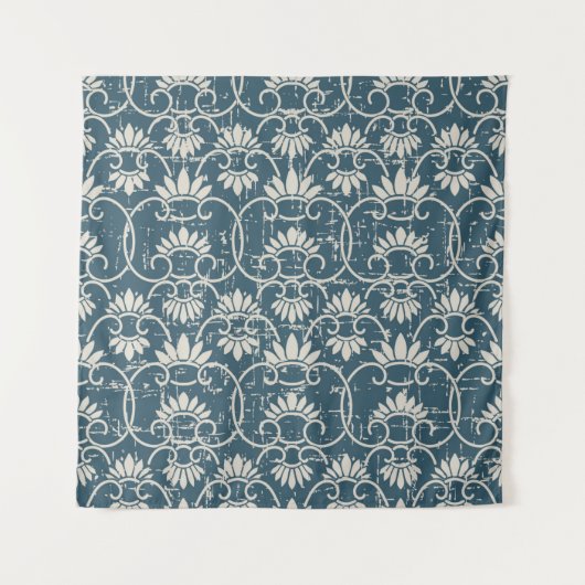 アンティークシームレ擦り切れたスレトロアウト背景C タペストリー (正面)