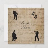 アンティークシー結婚ト音楽の招待 招待状 (裏面)