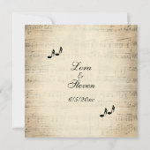 アンティークシー結婚ト音楽テーマ招待状 招待状 (裏面)