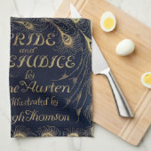 アンティークジェーンオースティンプライドと偏見ピーコック キッチンタオル (四つ折り)