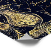 アンティークジェーンオースティンプライドと偏見ピーコック ポスター (角)