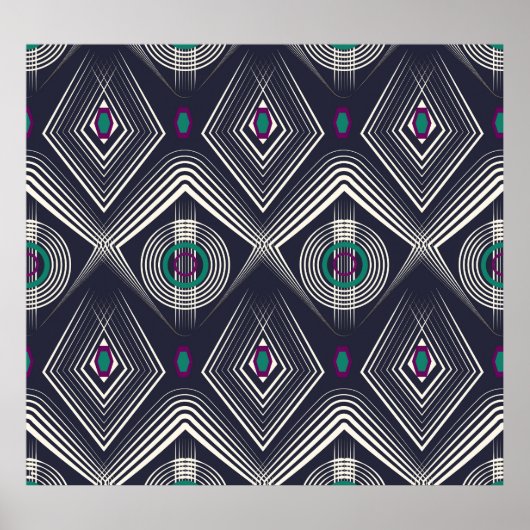 アンティークジオメトリックオーナメントスタイリッシュ、テクスチャ ポスター (正面)