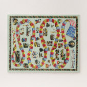 アンティークジョージワシントンスネークボードゲームプリント ジグソーパズル (横)