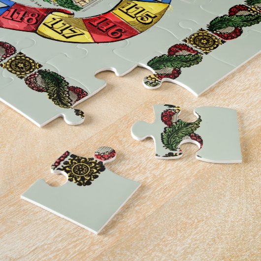 アンティークジョージワシントンスネークボードゲームプリント ジグソーパズル (側面)