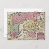 アンティークスウェーデンの地図2 ポストカード (正面/裏面)