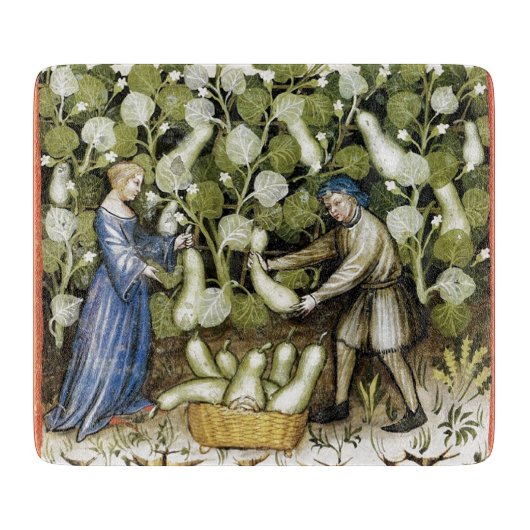 アンティークスカッシュ収穫中世ミニチュア カッティングボード (正面)