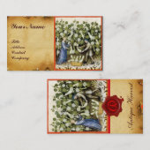 アンティークスカッシュ収穫赤ワックスシールモノグラム 名刺 (正面/裏面)