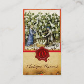 アンティークスカッシュ収穫赤ワックスシールモノグラム 名刺 (裏面)