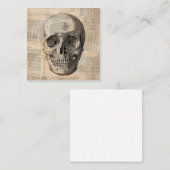アンティークスカルイラストレーションヴィンテージアートニュースプリント エンクロージャーカード (正面/裏面)