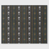 アンティークスカル装飾宝石ゴシッククリスマス ラッピングペーパー (フラット)