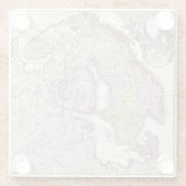 アンティークスカンジナビアの地図 ガラスコースター (裏面)