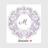 アンティークスクロールワークパープル シール (シート)