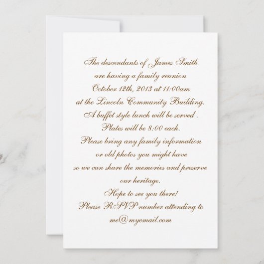 アンティークスクロール懇親会のお知らせ 招待状 (裏面)