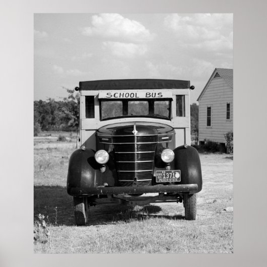 アンティークスクールバス，グリーンズボロ，ジョージア， 1941 ポスター (正面)