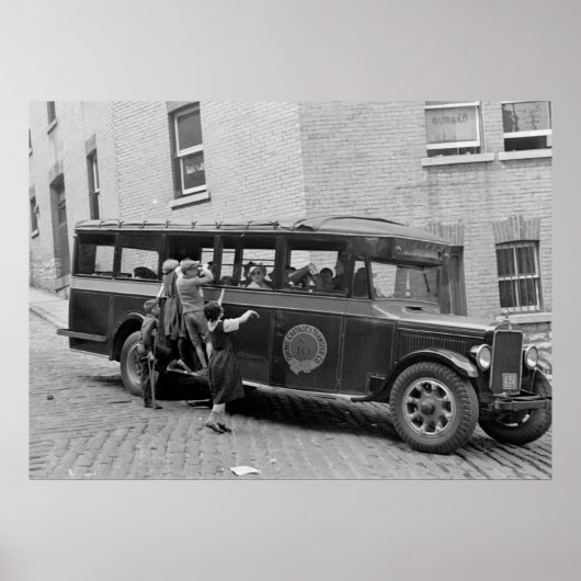 アンティークスクールバス， 1930年代 ポスター (正面)