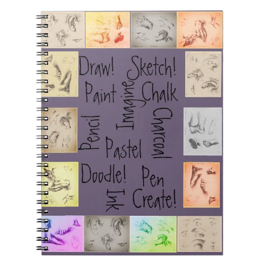 アンティークスケッチとインスパイアの言葉 ノートブック (正面)