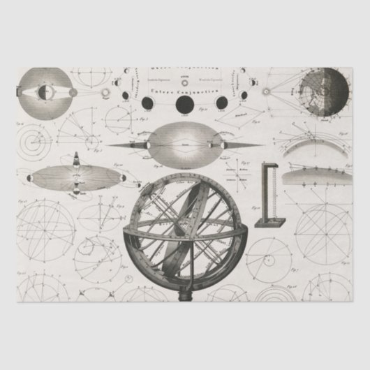 アンティークスケッチの球占星術のの分離 薄葉紙 (正面)