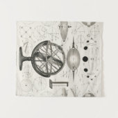 アンティークスケッチヴィンテージ占星術の球 タペストリー (正面(横))