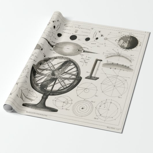 アンティークスケッチヴィンテージ占星術の球 ラッピングペーパー (アンロールド)