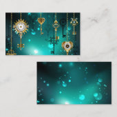 アンティークスケルトン鍵の緑の背景 アドバイスカード (正面/裏面)