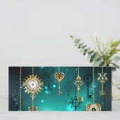 アンティークスケルトン鍵の緑の背景 シーズンカード (スタンド正面)