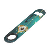 アンティークスケルトン鍵の緑の背景 スピード栓抜き (正面アングル)