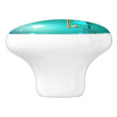 アンティークスケルトン鍵の緑の背景 セラミックノブ (側面)