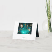 アンティークスケルトン鍵の緑の背景 ノートカード (裏面)